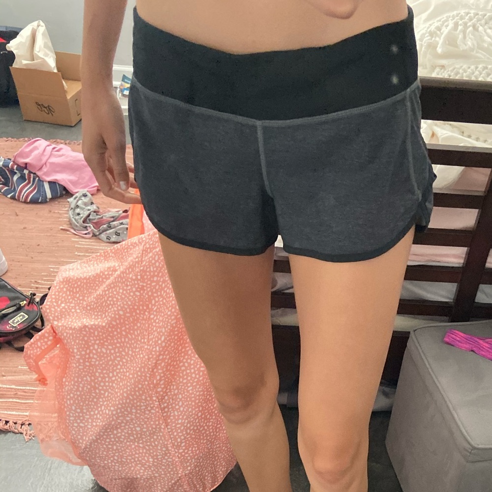 Grey and black lululemon shorts